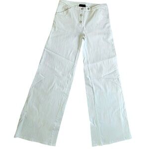Monge White Flare Pants